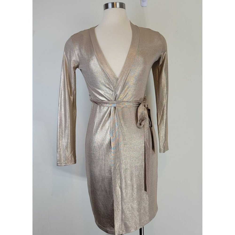 Fashion Nova Gold Lightweight Belted Wrap Size Small